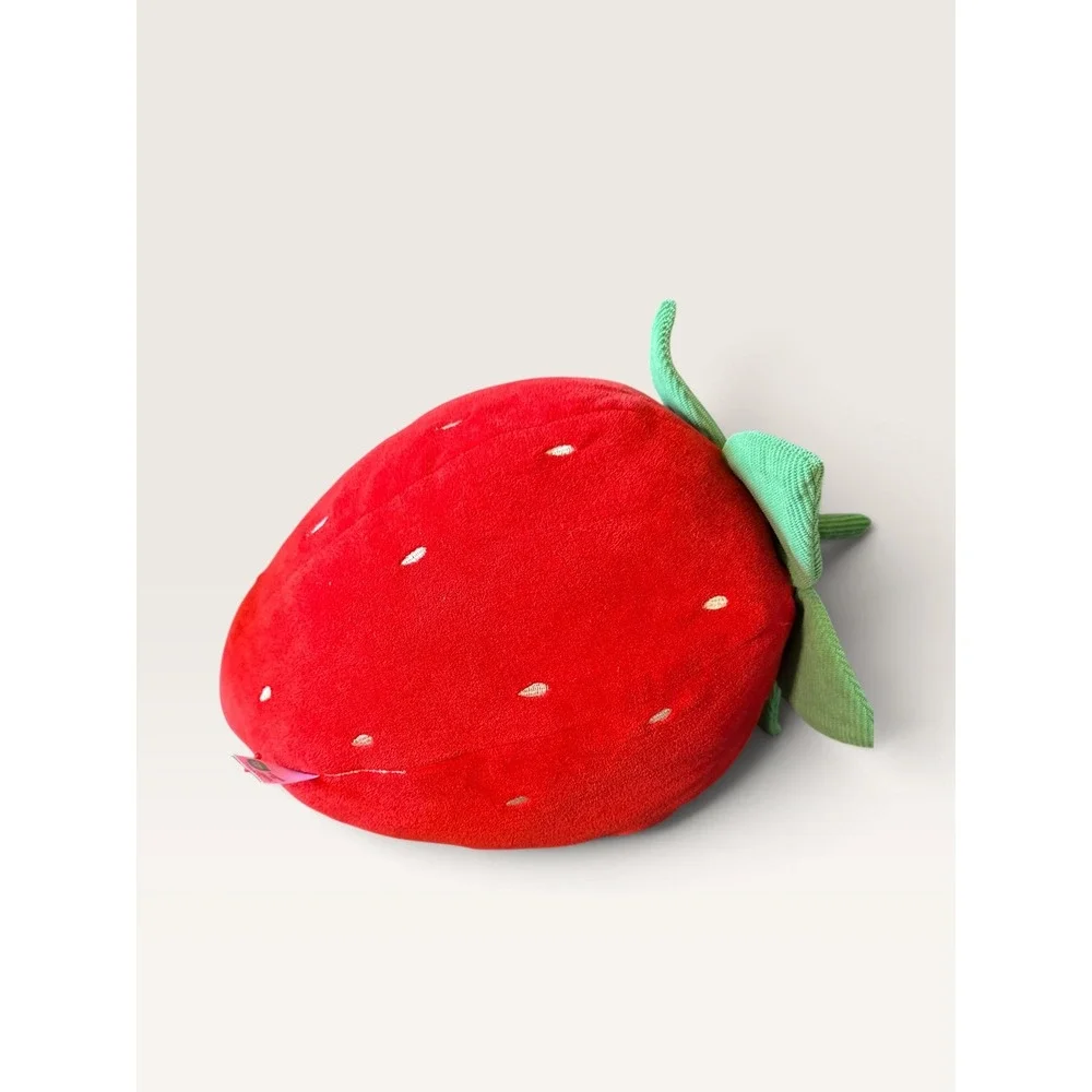 Red Strawberry Plush Decorative Pillow Fruit Shaped Soft Cushion OEKO-TEX 10in